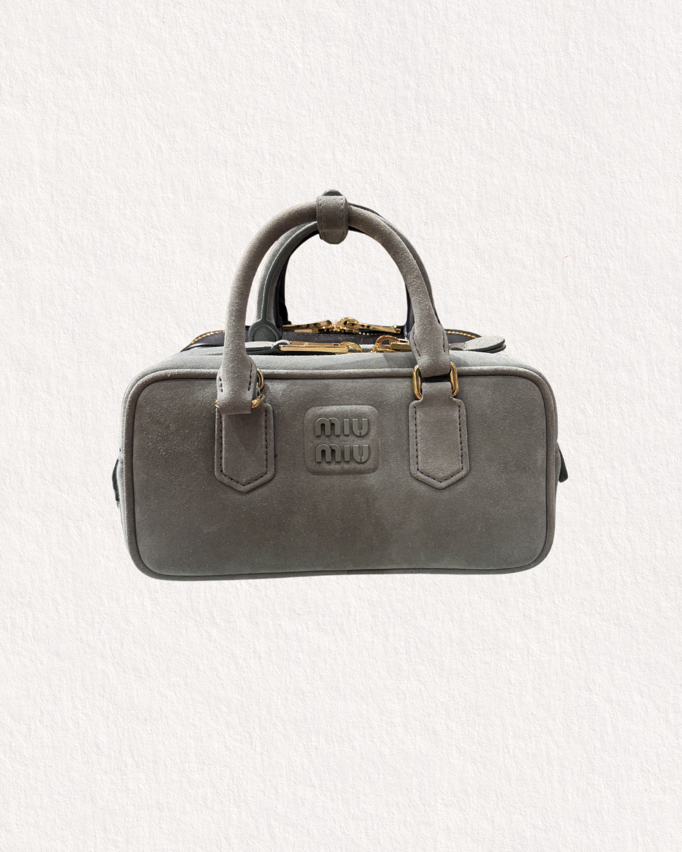 Miu Miu Arcadie Padded Suede Top-Handle Bag
